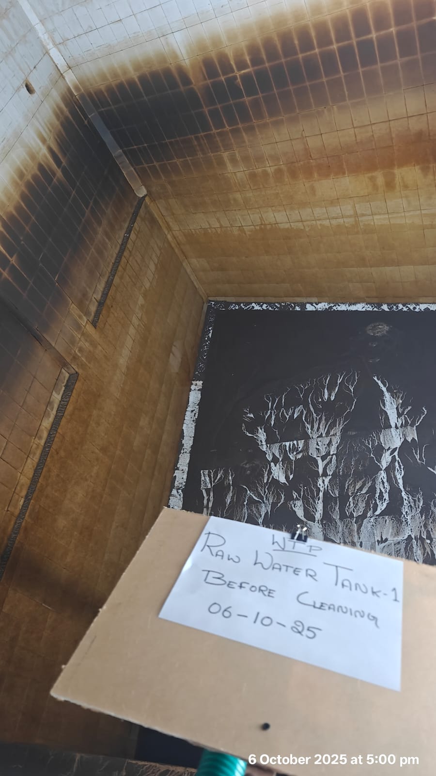 Dirty commercial sump before cleaning